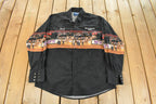 Vintage 1990s Wrangler Western All Over Print Rodeo Pearl Snap Shirt Men's XL