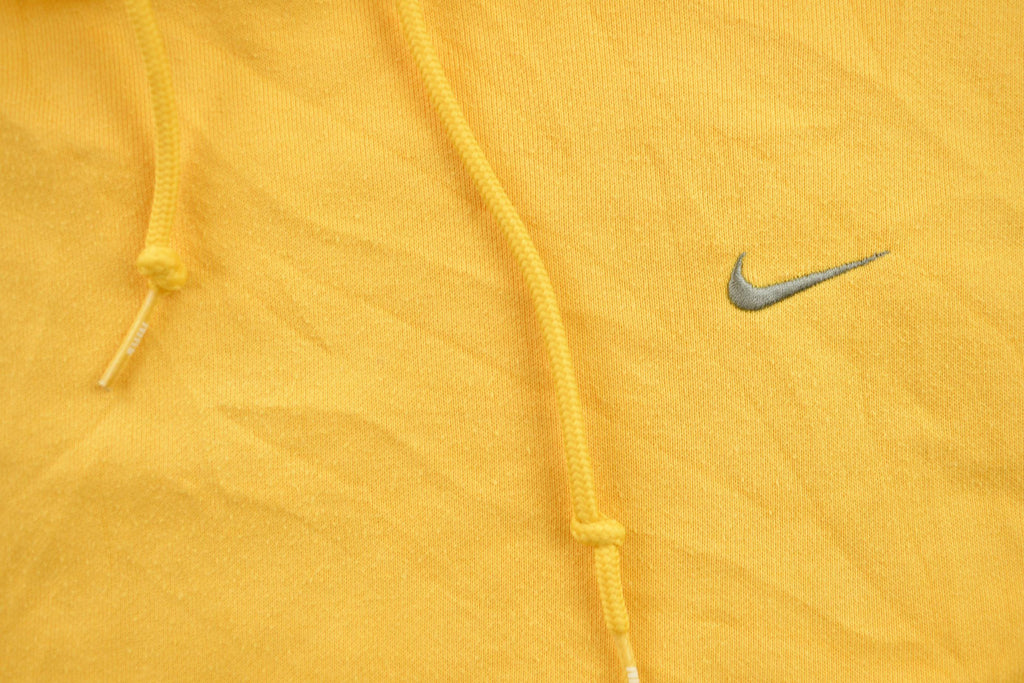 Vintage 1990s Yellow Nike Mini Grey Tag Swoosh Hoodie