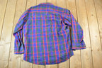 Vintage 1980s Mesquite Raptors Plaid Button Up Shirt