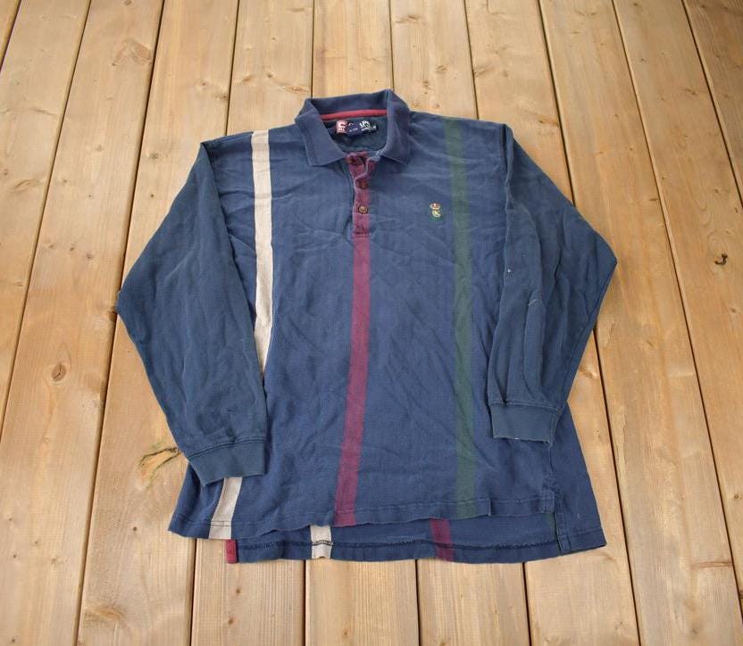 Vintage 1990s Chaps Ralph Lauren Striped Button Up Rugby Shirt