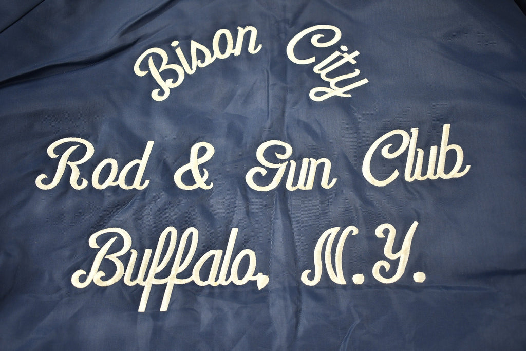 Vintage 1980s Bison City Rod & Gun Club Buffalo NY Satin Jacket