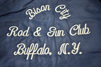 Vintage 1980s Bison City Rod & Gun Club Buffalo NY Satin Jacket