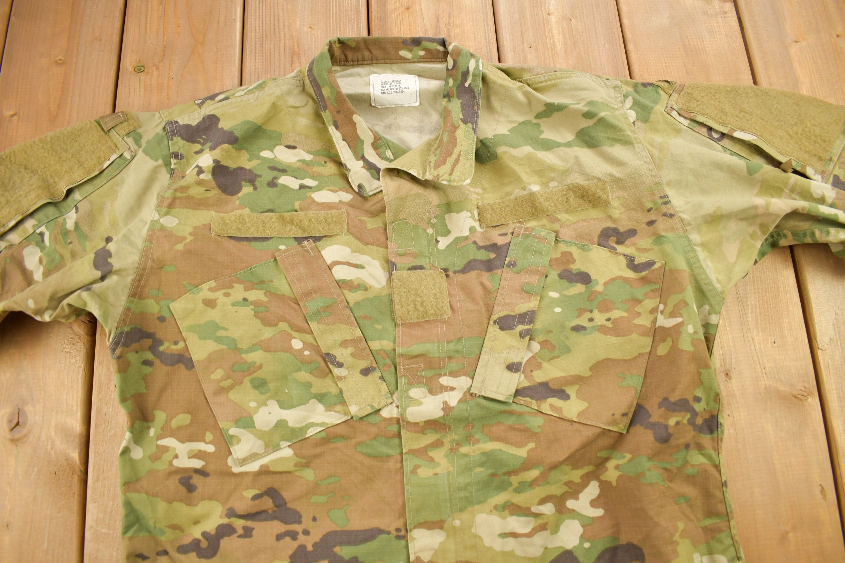 Vintage Military Camouflaged Button Up Shirt