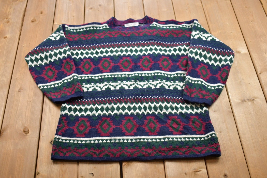 Vintage 1990s Private Eyes Knitted Crewneck Sweater