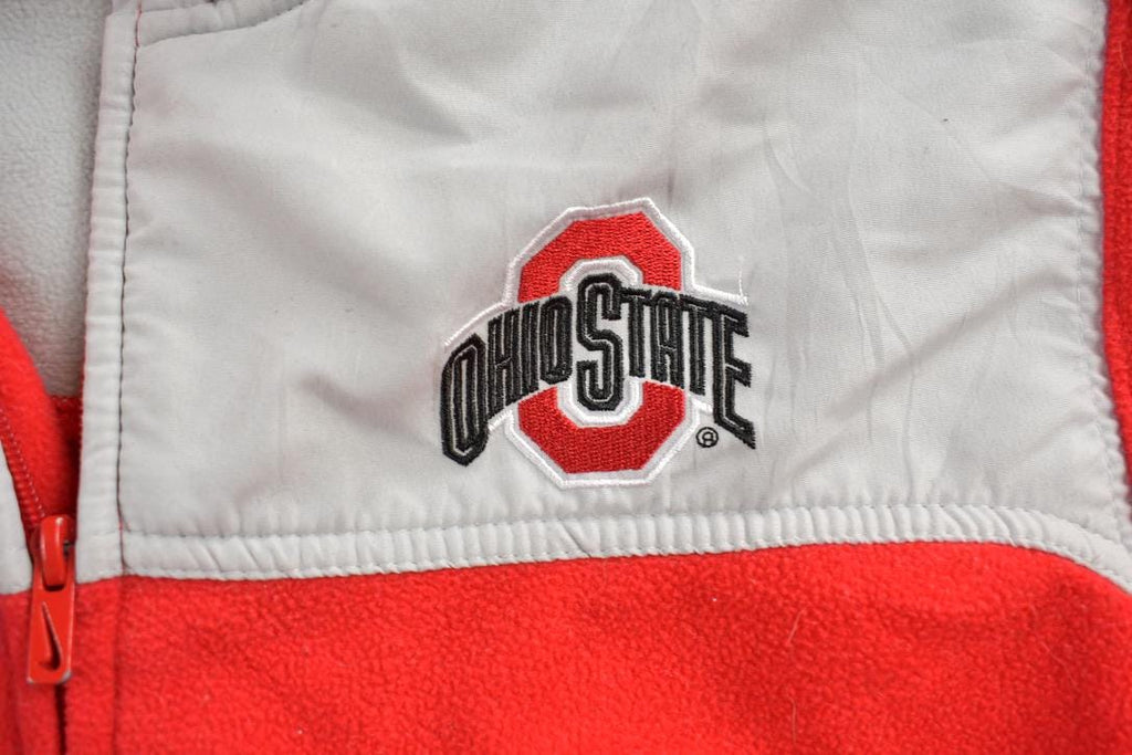 Vintage 1990s Ohio State University Buckeyes Collegiate Zip Up Nike Fleece Sweater / Embroidered / NCAA Sweatshirt / Sportswear / Americana