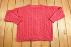 Vintage 1990s Outback Red Knitted Cardigan Button Up Sweater