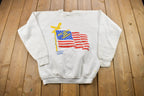 Vintage 1991 God Bless Our Troops Raglan Sleeve Crewneck Sweatshirt