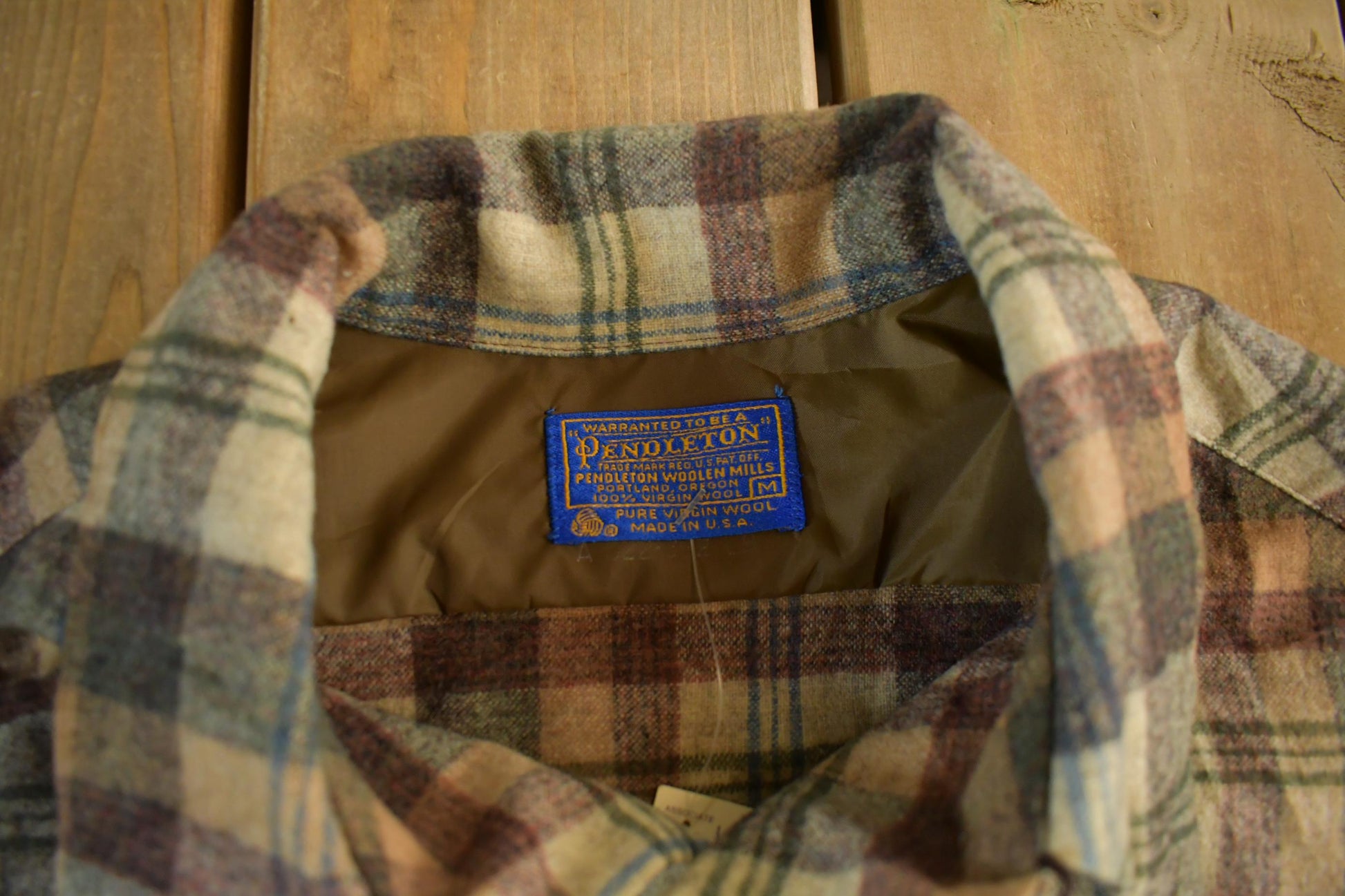 Vintage 1980s Pendleton Wool Flannel Shirt Men's Medium / Outdoors Button Up / Plaid Pattern / 80s True Vintage / Made In USA