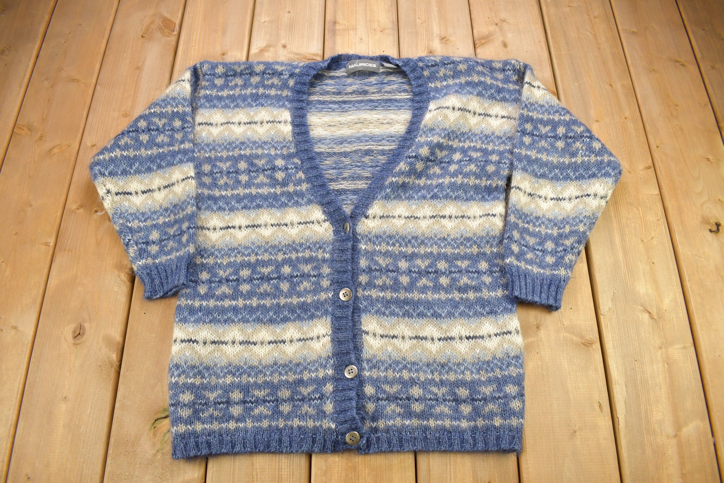 Vintage 1990s Maurice's Knitted Cardigan Sweater