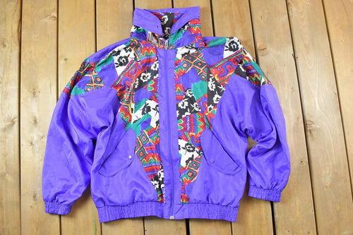 Vintage 1990s Lavon Fancy Pattern Windbreaker Ski Jacket