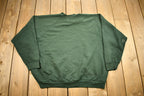 Vintage 1980s Fruit Of The Loom Blank Green Raglan Crewneck Sweatshirt