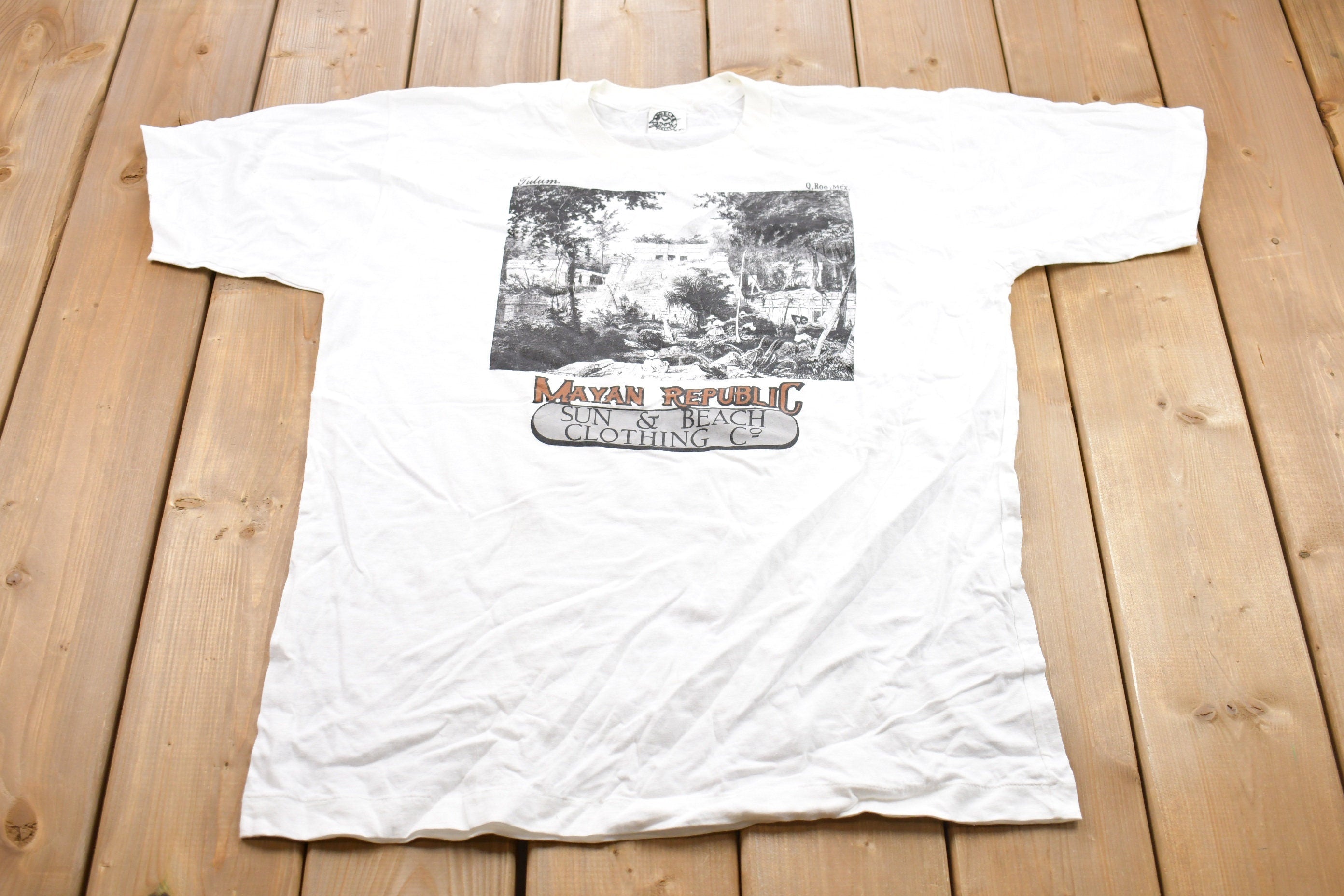 Vintage 1990s Mayan Republic Graphic T-Shirt