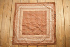 Vintage 1980s Brown Geometric Border Pattern Scarf