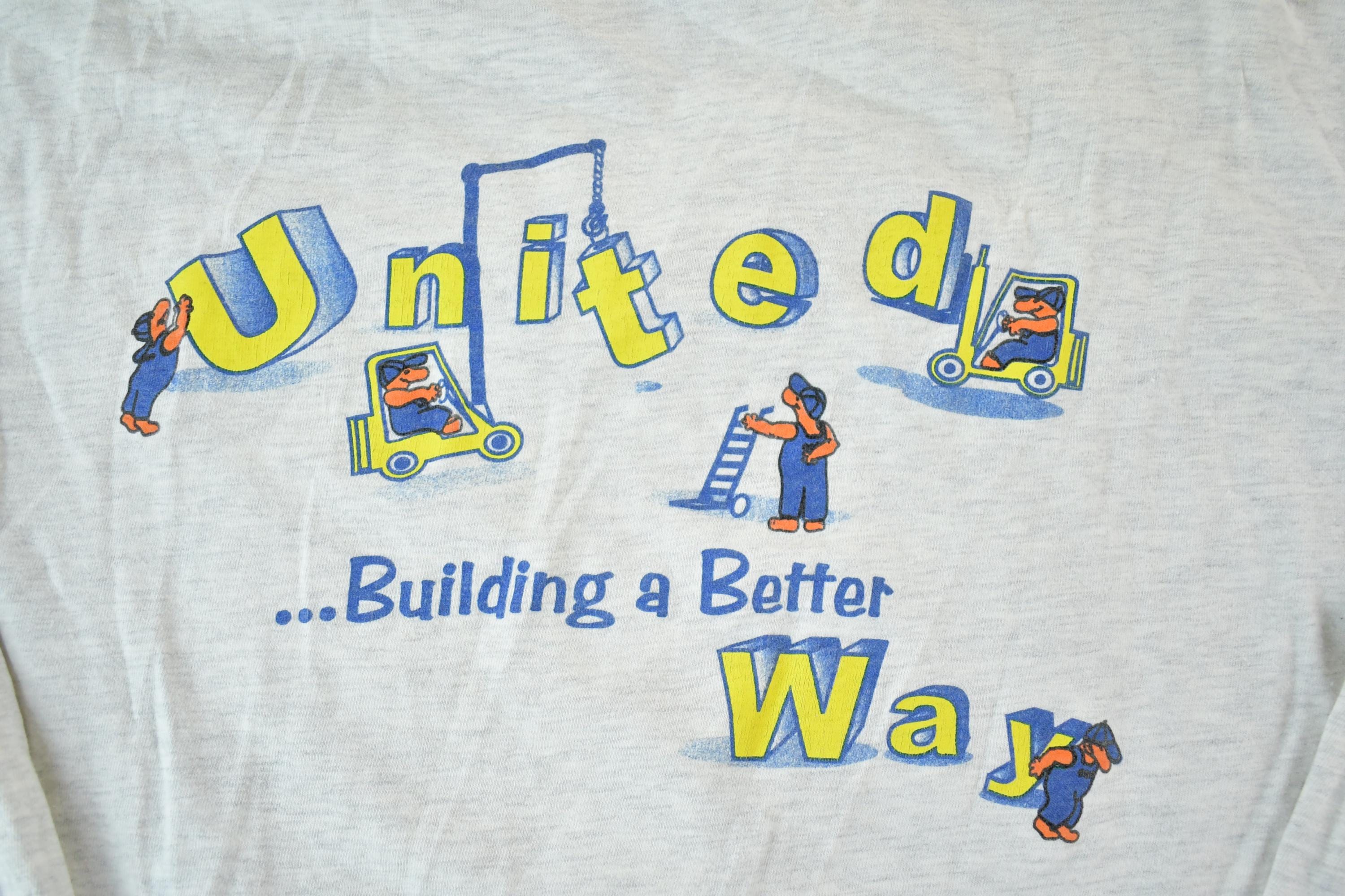 Vintage 1996 United Way Souvenir Single Stitch Graphic Print T-Shirt Made In USA