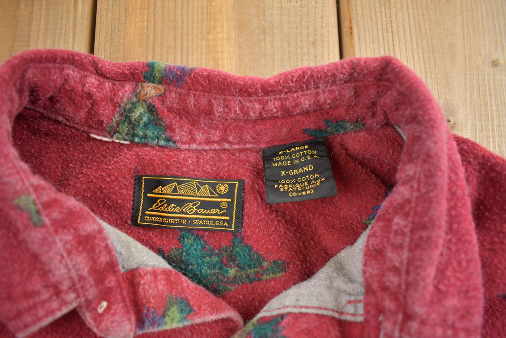 Vintage 1990s Eddie Bauer Flannel Button Up Shirt Made In USA