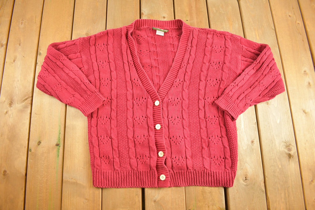 Vintage 1990s Outback Red Knitted Cardigan Button Up Sweater