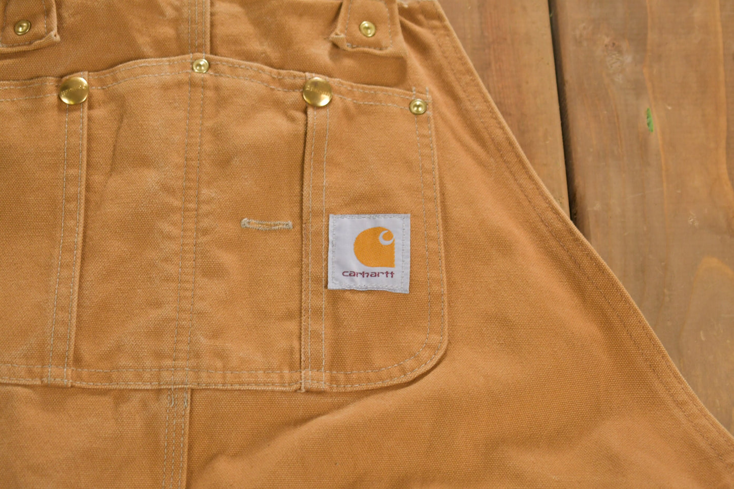 Vintage 1980s Carhartt Double Knee Quilted Canvas Overalls / Made In USA / Utility Overalls / Vintage Workwear