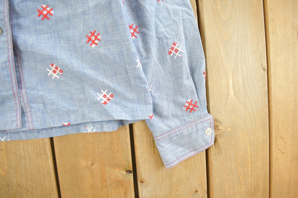 Vintage 1980s Rona Tic Tac Toe Button Up Shirt Women's Medium