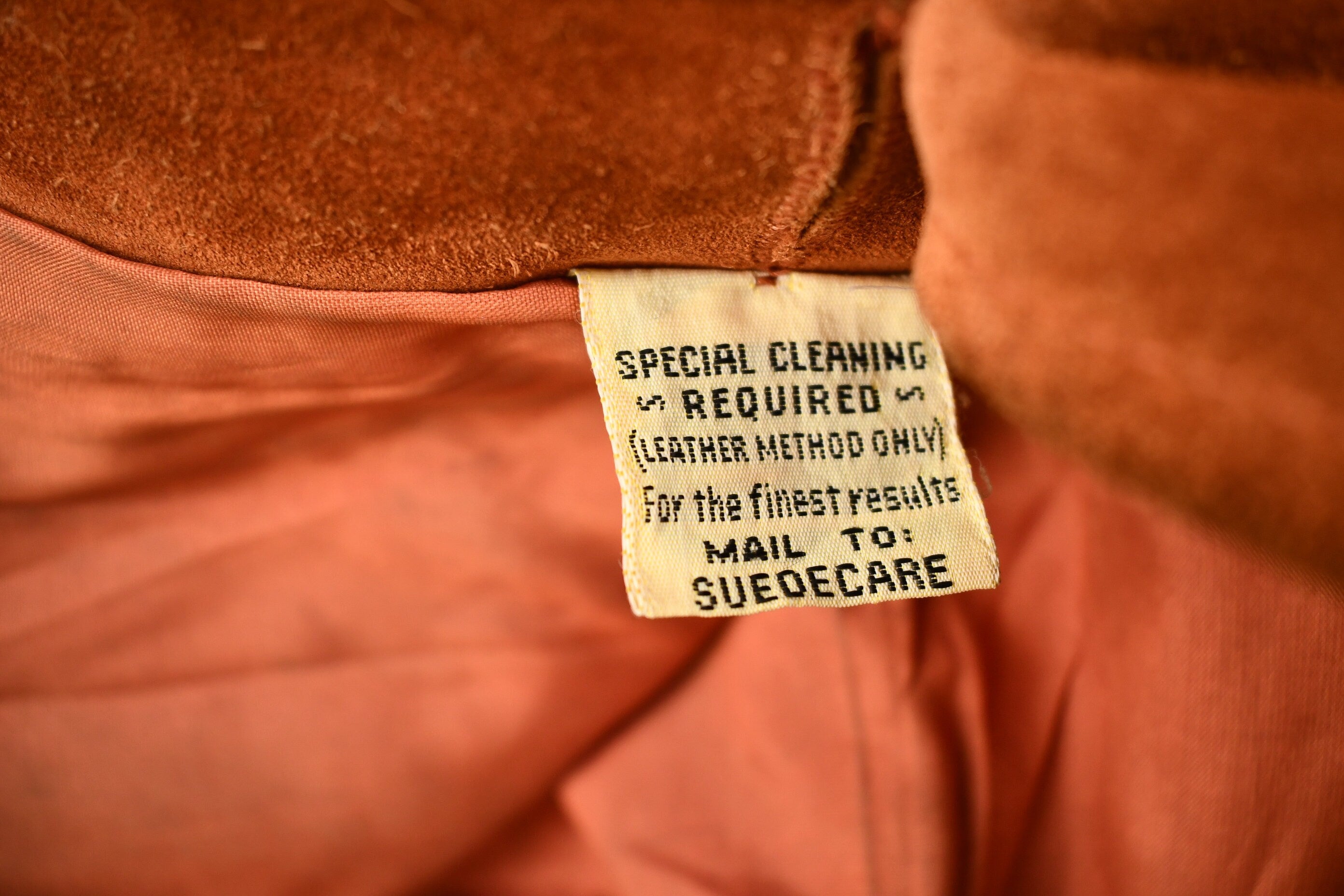 Vintage 1960s Burnt Orange Full Length Suede Leather Jacket