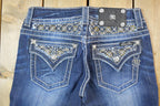 Vintage Y2K Miss Me Bedazzled Low Rise Jeans Size 26x31