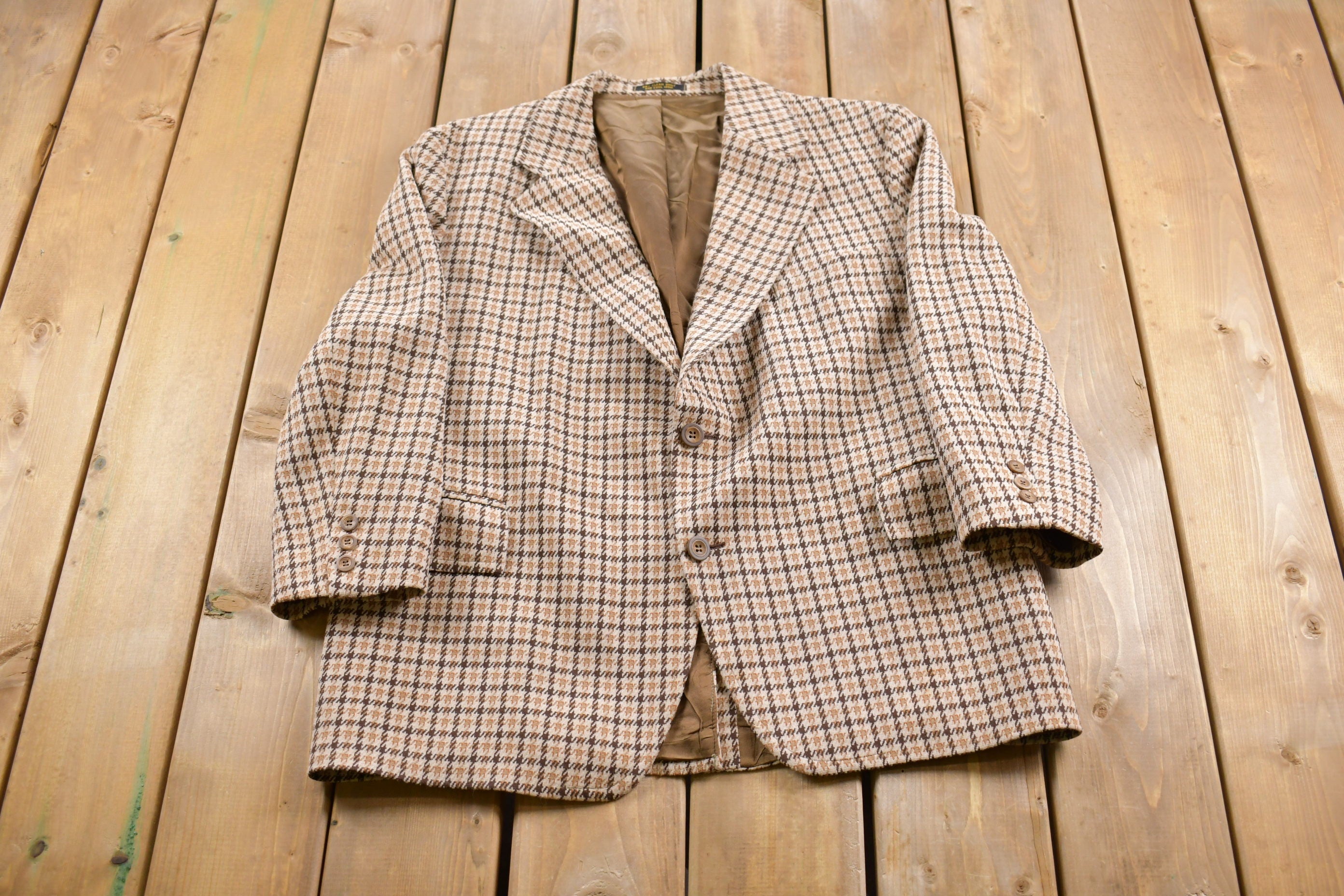 Vintage 1990s Hounds Tooth Wool Blazer