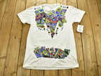 Vintage 1991 Hand Painted Abstract Patchwork T-Shirt