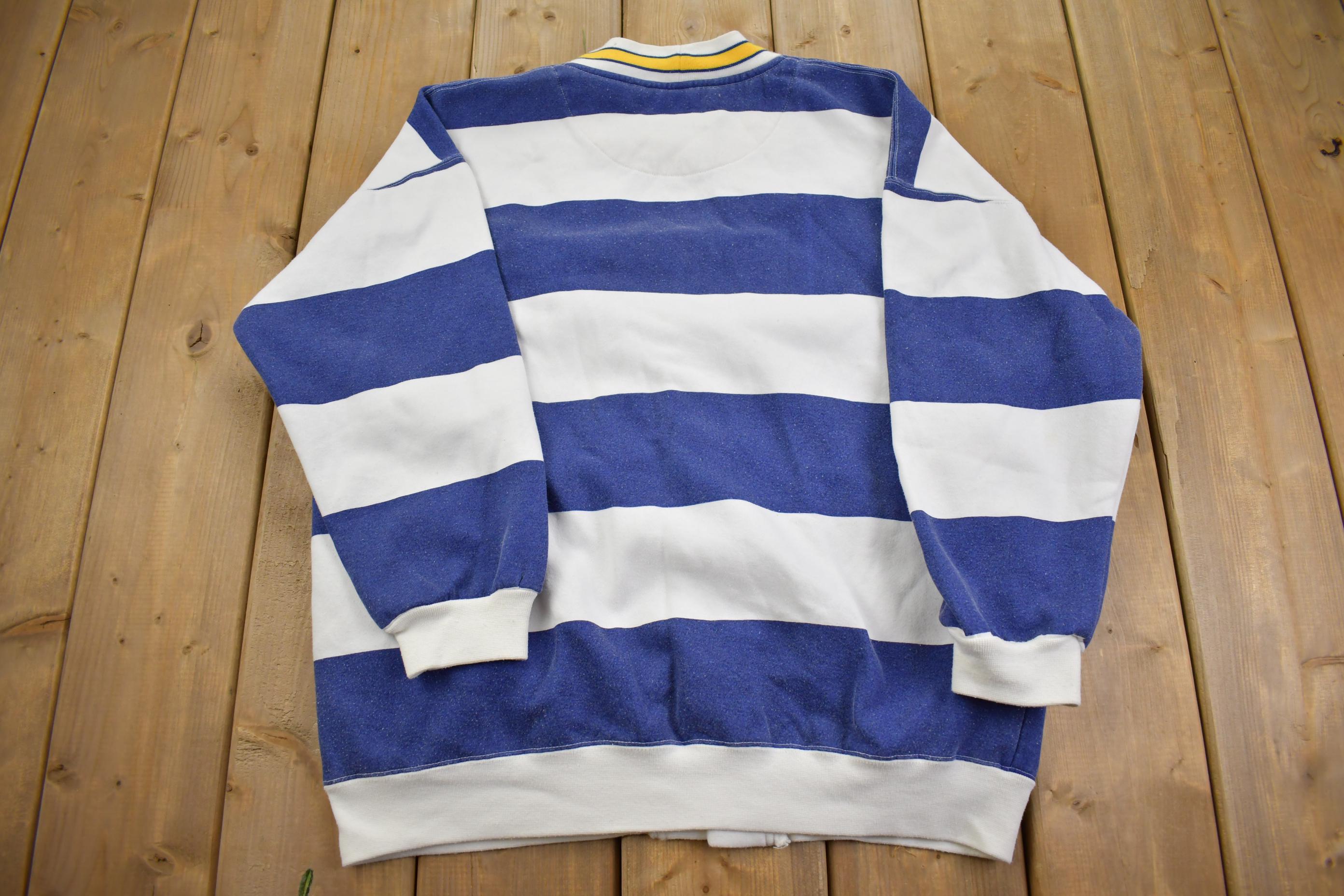 Vintage 1990s GAP Striped Sweatshirt Cardigan - Medium