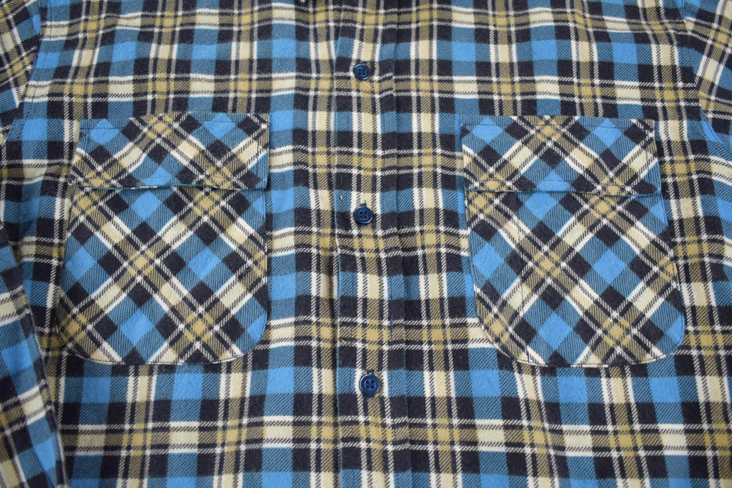 Vintage 1970s Plaid Button Up Flannel Shirt