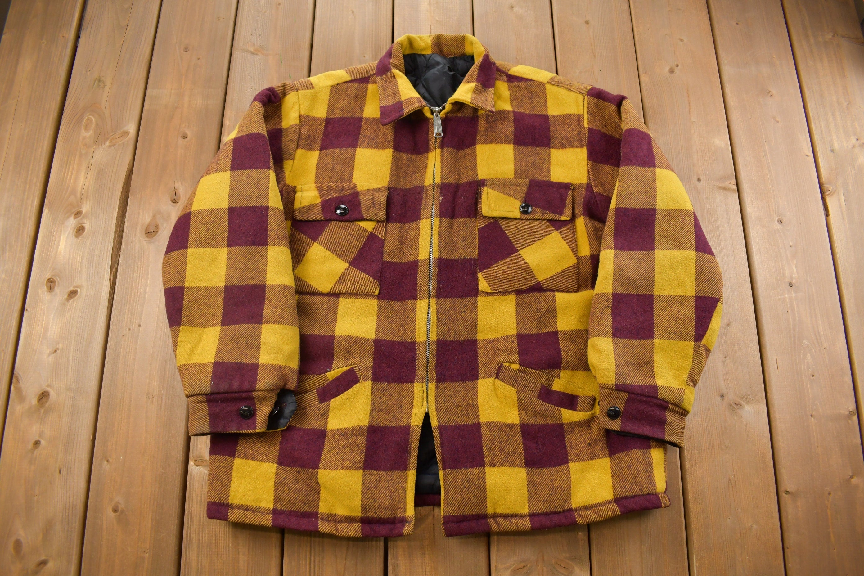 Vintage 1980s Plaid Wool Jacket