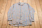 Vintage 1980s Red Oak Plaid Button Up Shirt