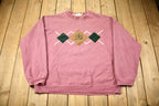 Vintage 1990s Golfing Theme Patchwork Crewneck Sweatshirt