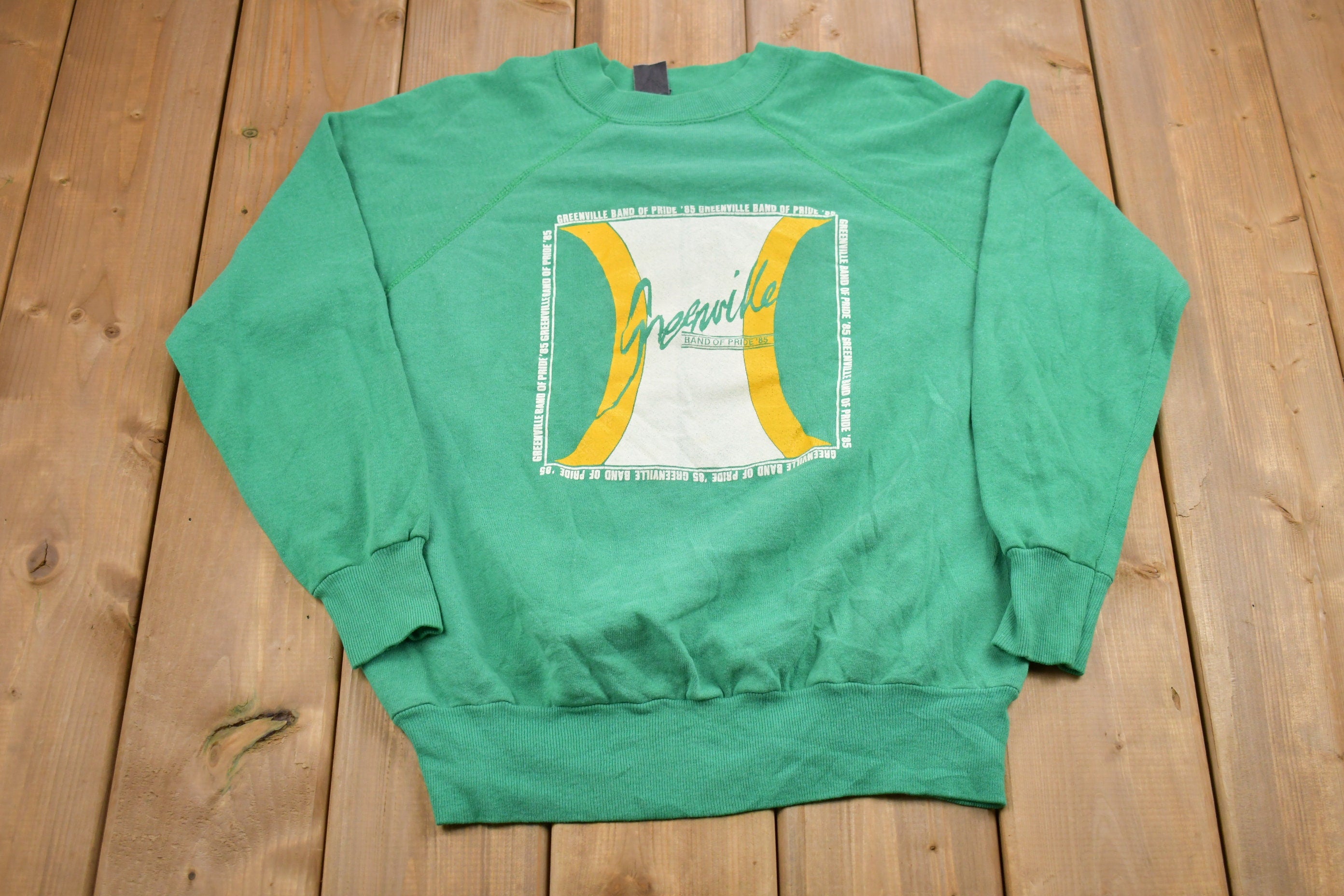 Vintage 1985 Greenville Band Of Pride Raglan Crewneck Sweatshirt