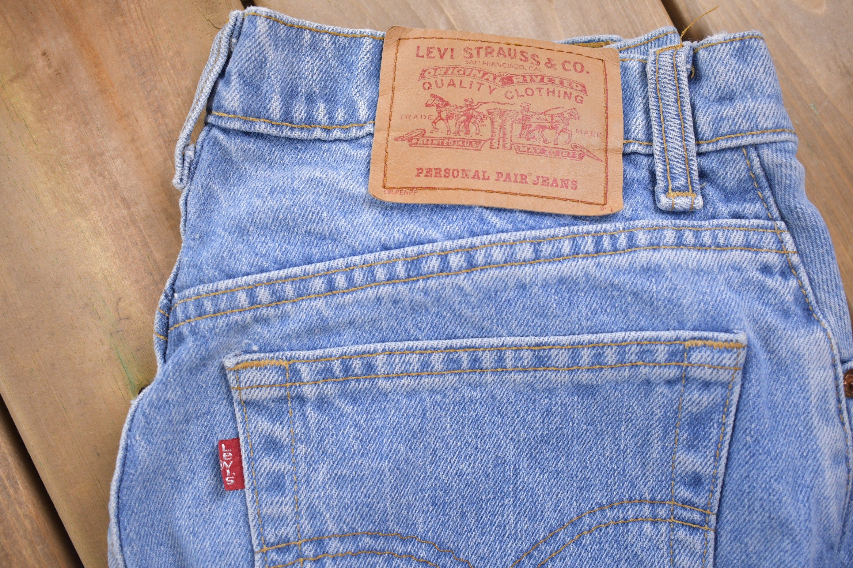 Vintage 1990s Personal Pair Heidi Levi's Tab Jeans Size 28 x 28