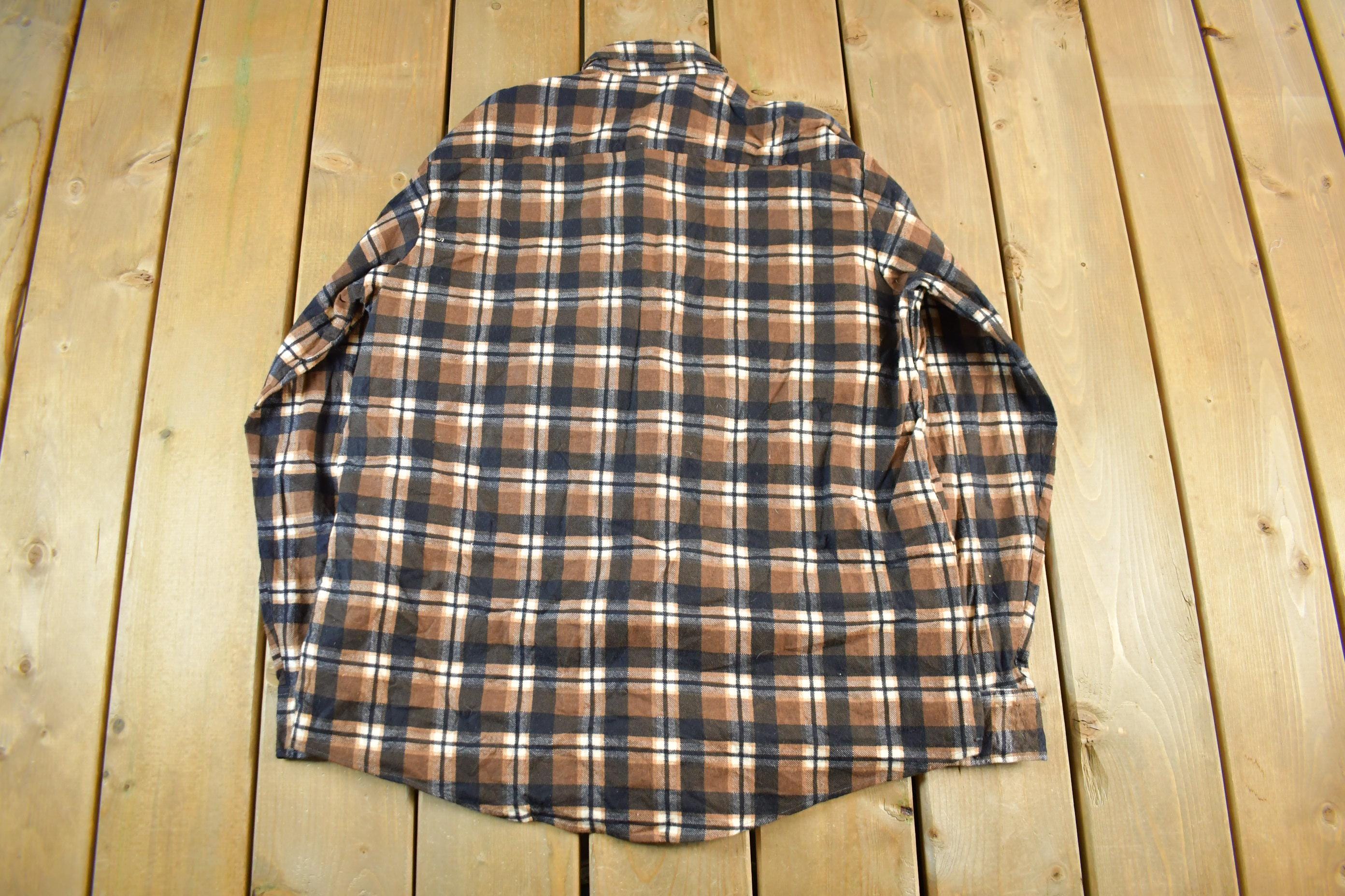 Vintage 1980s Fruit Of The Loom Flannel Button Up Shirt Men's Large