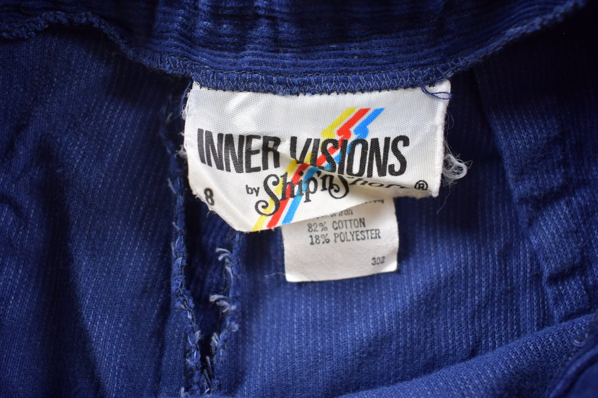 Vintage 1970s Ship 'n Shore Navy Blue Corduroy Flare Pants Size 24 x 30