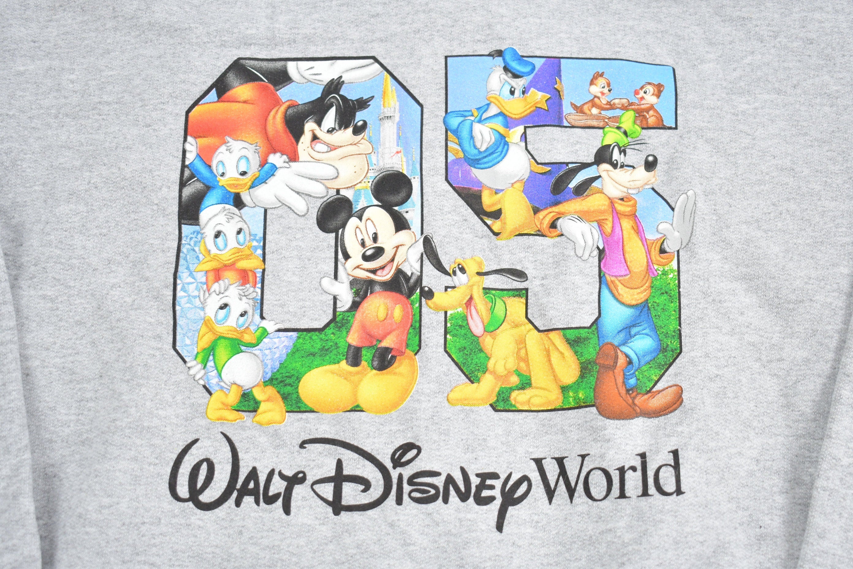 Vintage 1990s Walt Disney World Mickey Mouse Zip Up Graphic Hoodie