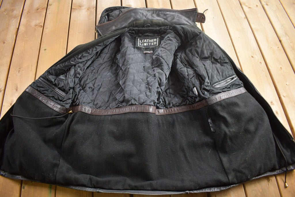 Vintage 1990s Leather Limited Heavy Weight Leather Jacket / Leather Coat / Thinsulate / Size M / Heavy Duty