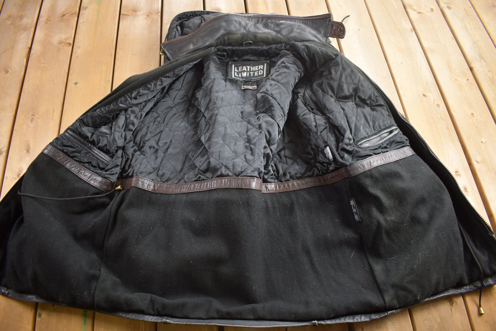 Vintage 1990s Leather Limited Heavy Weight Leather Jacket / Leather Coat / Thinsulate / Size M / Heavy Duty