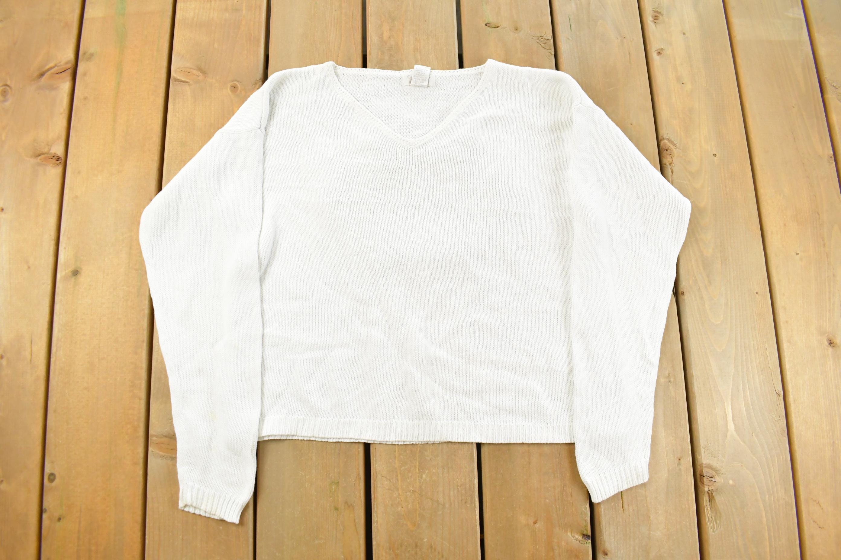 Vintage 1990s Christopher & Banks V Neck Knit Crewneck Sweater Women's S