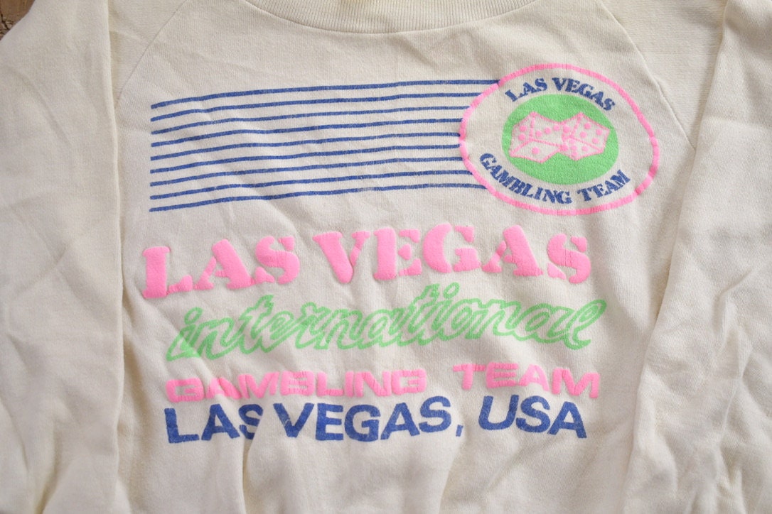 Vintage 1980s Las Vegas Gambling Team Crewneck Sweatshirt