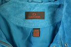 Vintage 1990s Danier Blue Suede Leather Jacket