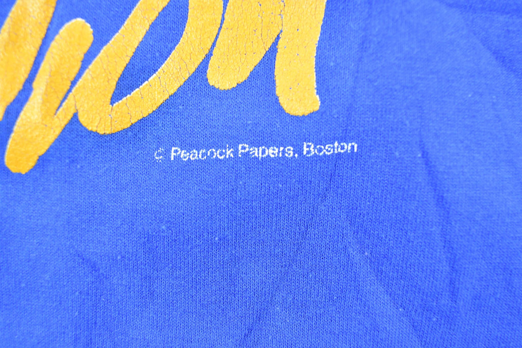 Vintage 1990s Aged To Perfection Peacock Papers Boston Graphic T-Shirt