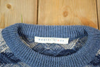 Vintage 1990s Robert Stock Knit Abstract Pattern Crewneck Sweater