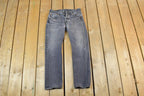 Vintage 1990s Levi Strauss 501 Red Tab Light Wash Black Denim Jeans Size 30 x 30