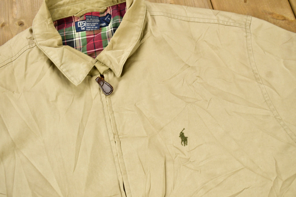 Vintage 1990s Polo Ralph Lauren Plaid Lined Harrington Windbreaker Jacket