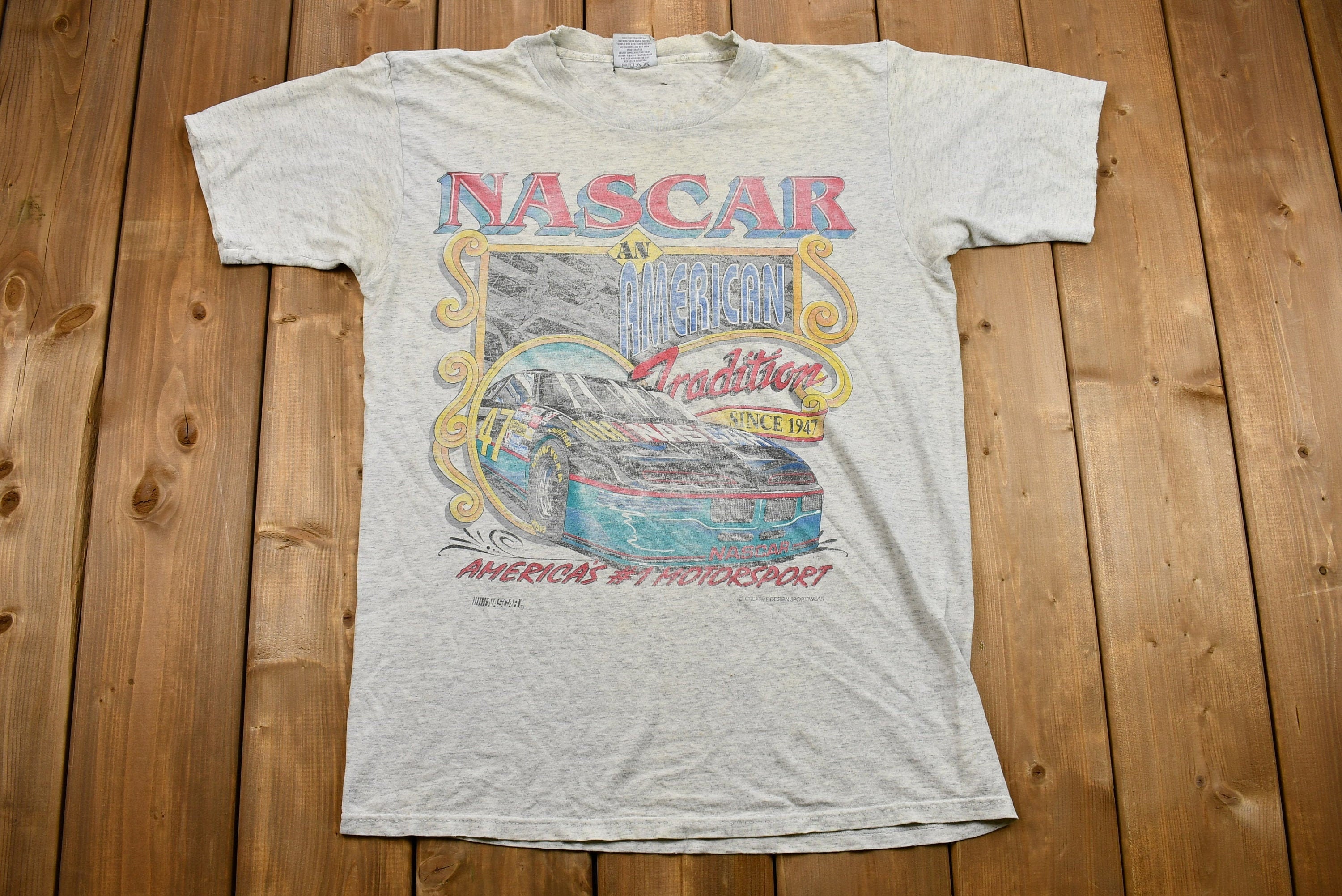 Vintage 1994 Naturally Distressed NASCAR Tour Graphic T-Shirt