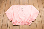 Vintage 1990s Quarter Button Pink Sweatshirt