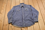 Vintage 1990s Western Embroidered Denim Button Up Shirt