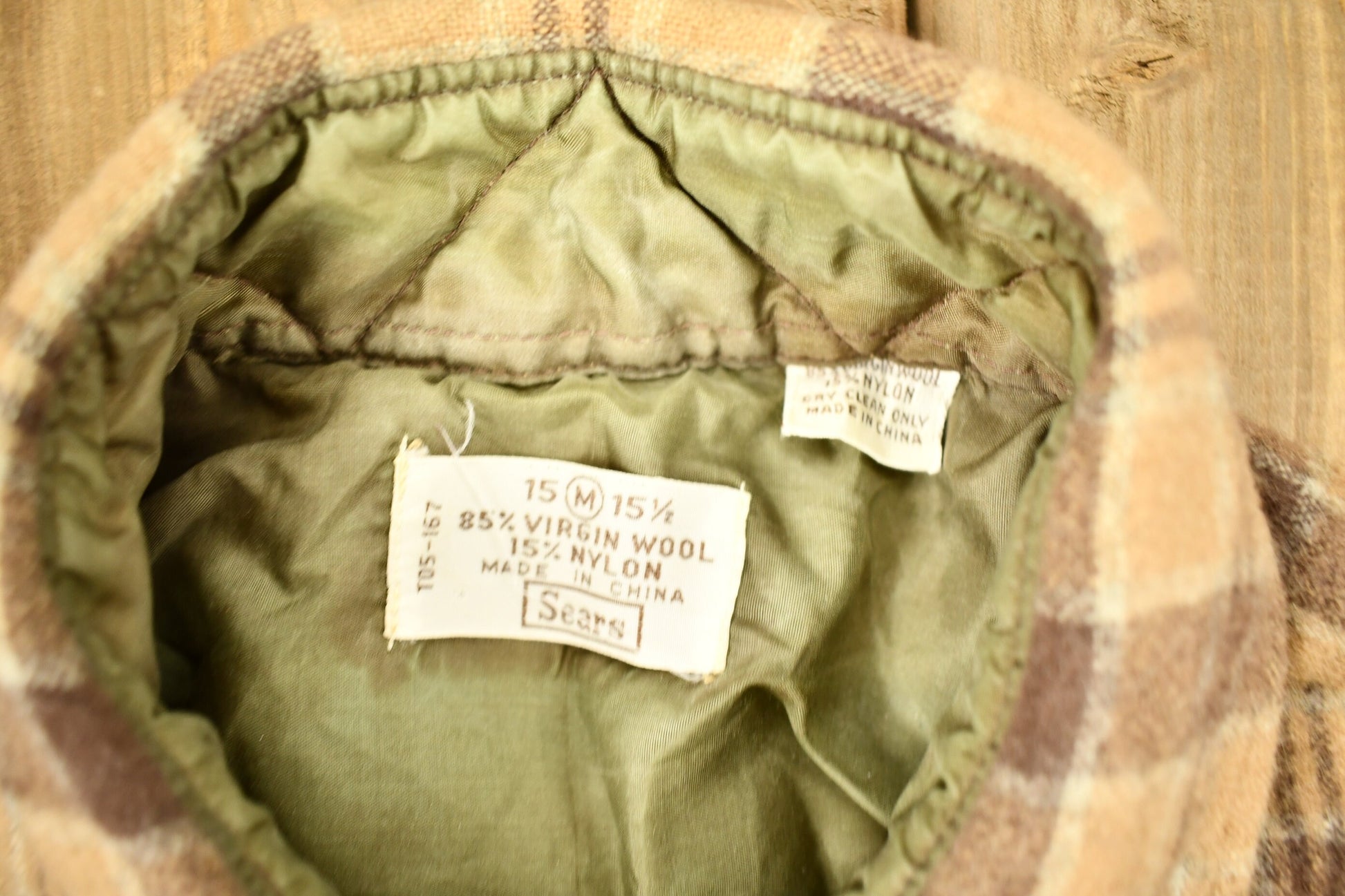 Vintage 1970s Virgin Wool Sears Plaid Button Up Shirt