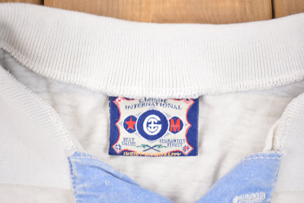Vintage 1990s Gimmie Intl. Embroidered Flower Collared Sweatshirt